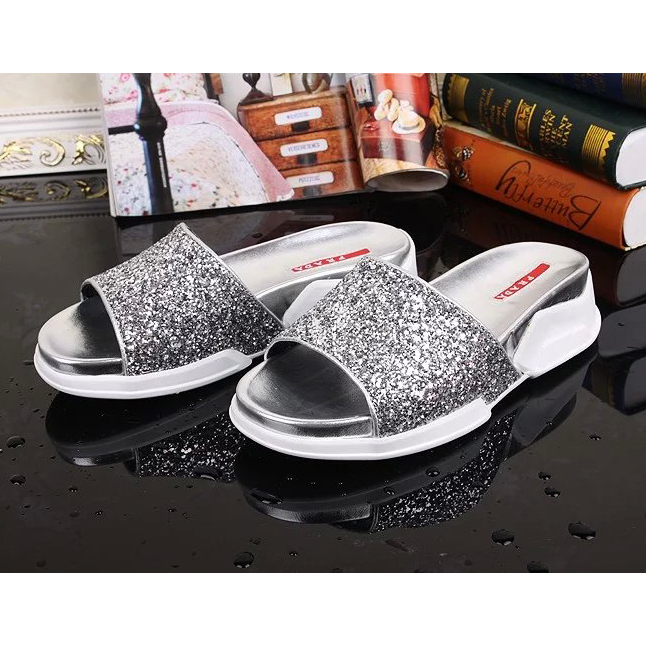 2016 Prada women slippers with Sequin