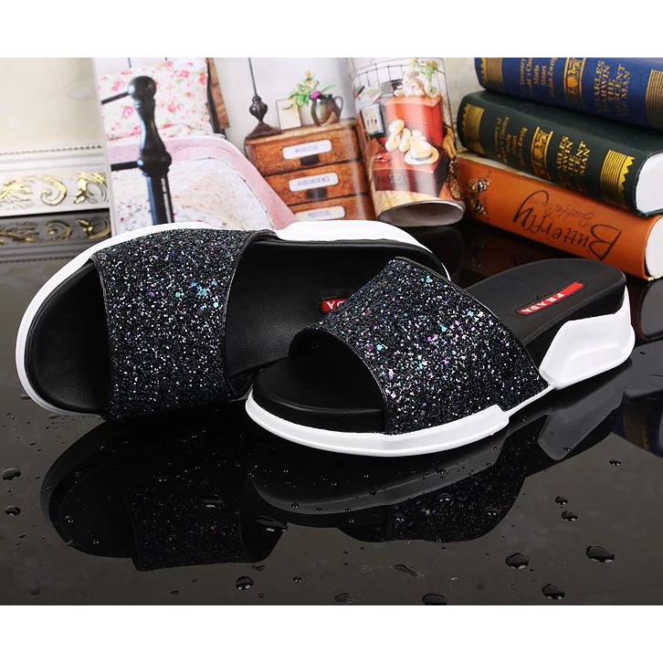 2016 Prada women slippers with Sequin