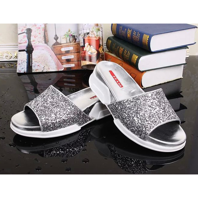 2016 Prada women slippers with Sequin