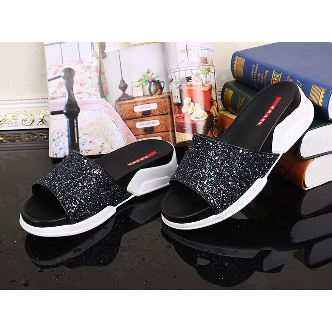 2016 Prada women slippers with Sequin