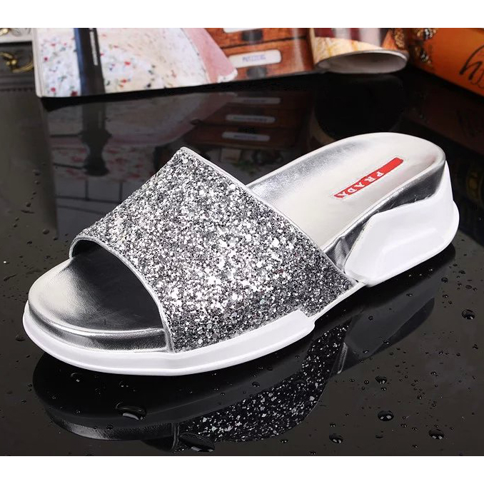 2016 Prada women slippers with Sequin