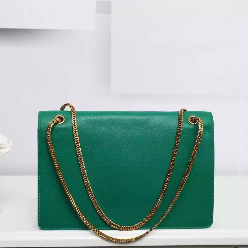 2016 Saint Laurent Shoulder Bag Original Cowhide leather 315680 Green