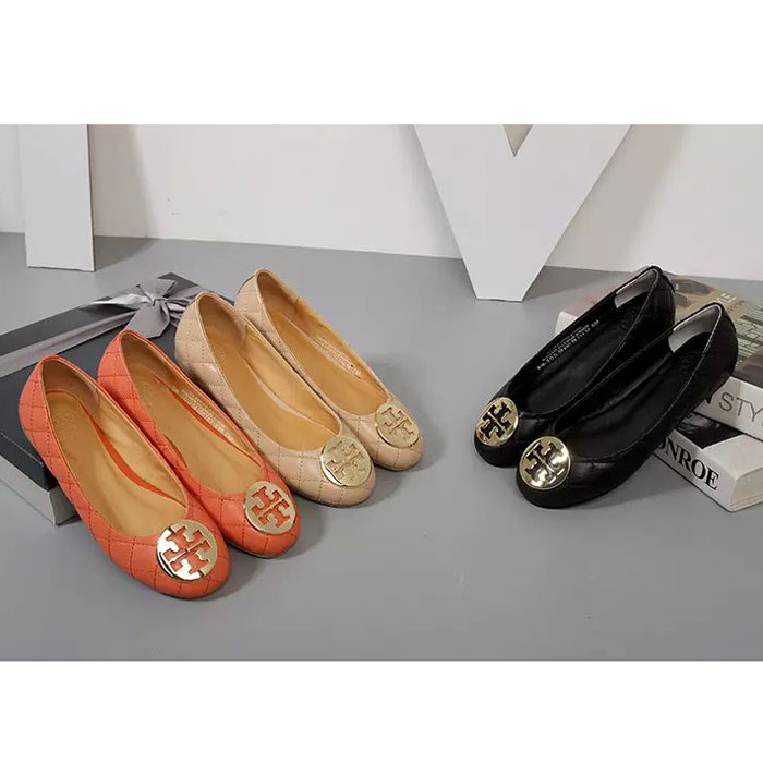 2016 Tory Burch classic women Flats shoes in Calfskin leather