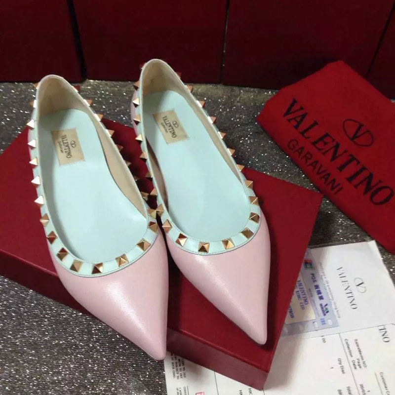 2016 Valentino women Flat shoes in sheepskin leather with Rivet