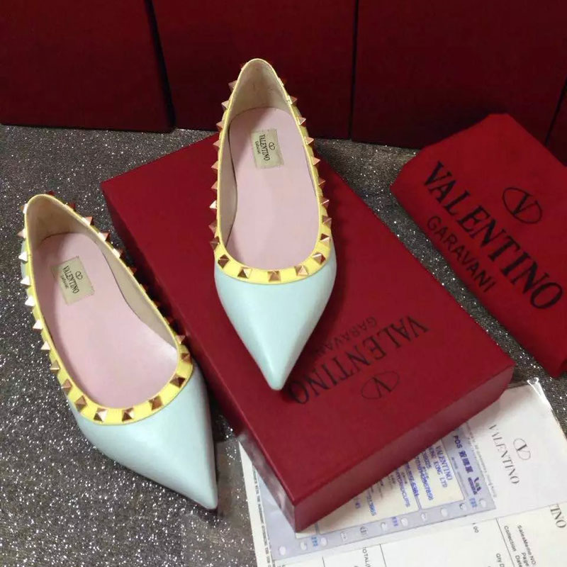 2016 Valentino women Flat shoes in sheepskin leather with Rivet