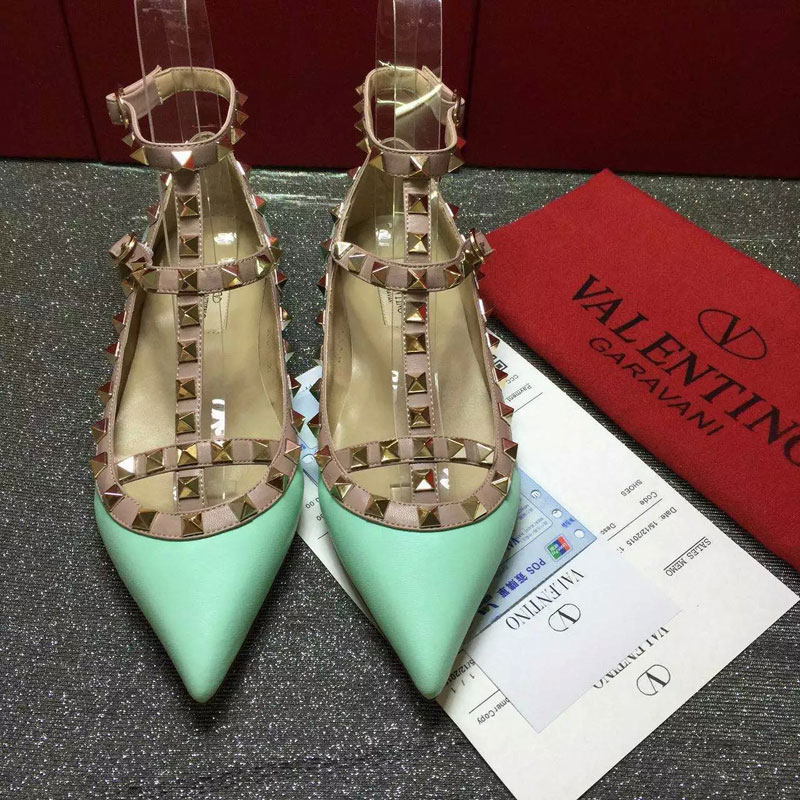 2016 Valentino women Flat shoes in sheepskin leather with Rivet