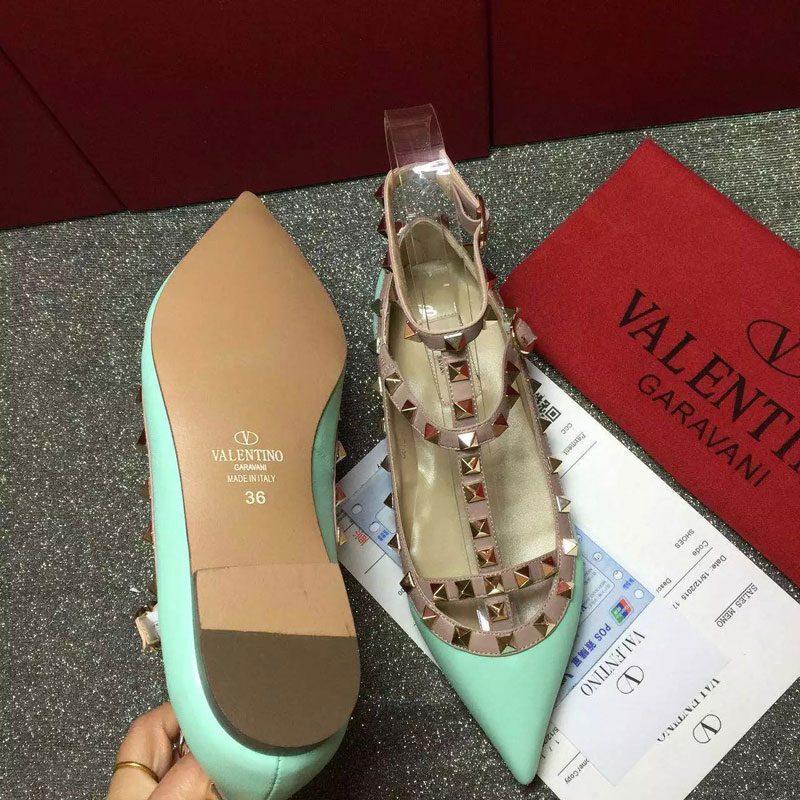 2016 Valentino women Flat shoes in sheepskin leather with Rivet