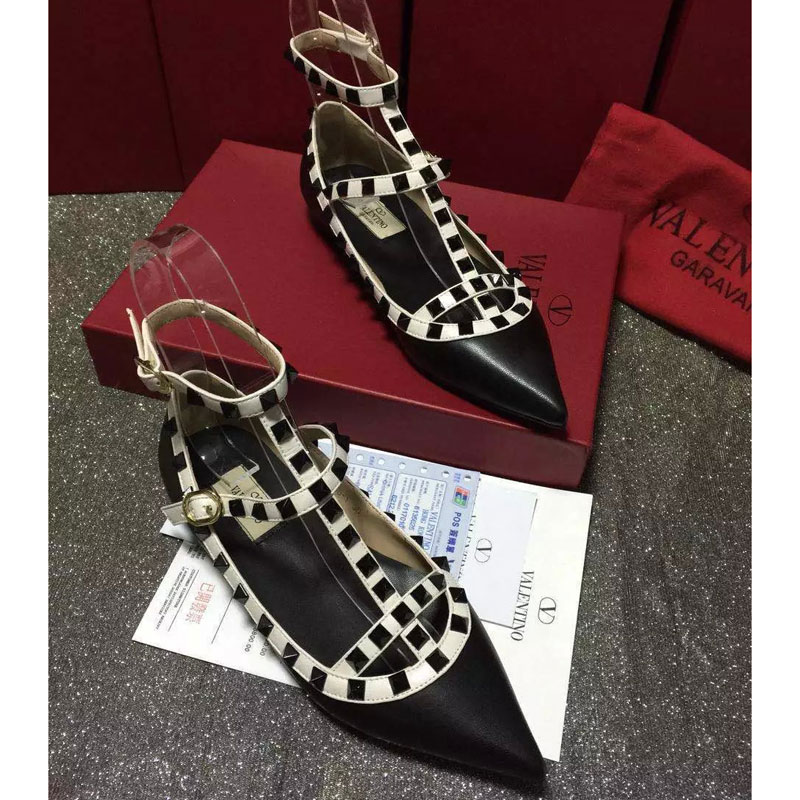 2016 Valentino women Flat shoes in sheepskin leather with Rivet