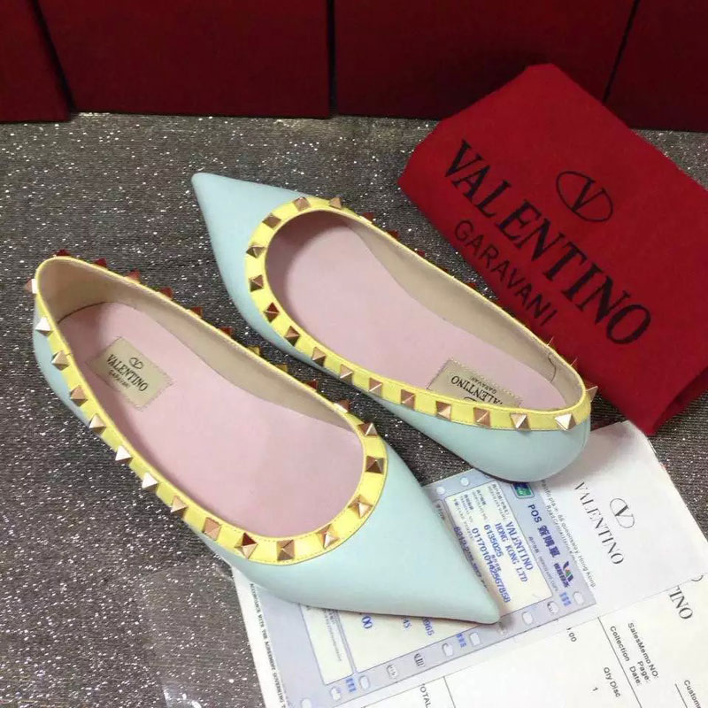 2016 Valentino women Flat shoes in sheepskin leather with Rivet