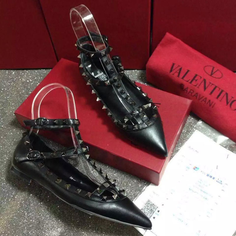 2016 Valentino women Flat shoes in sheepskin leather with Rivet