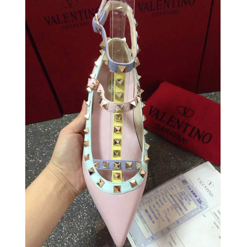 2016 Valentino women Flat shoes in sheepskin leather with Rivet