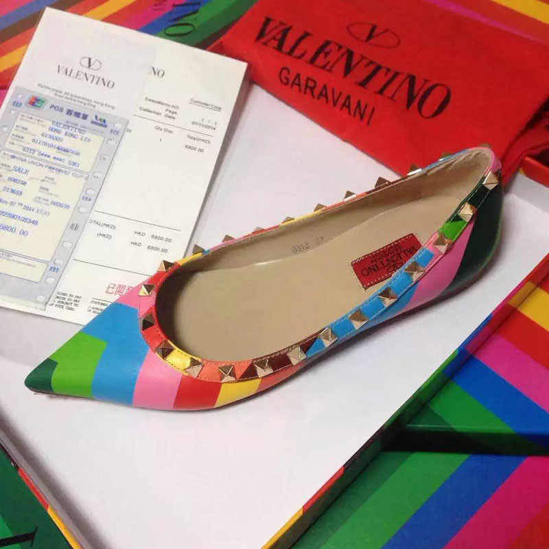 2016 Valentino women Flat shoes in sheepskin leather with Rivet