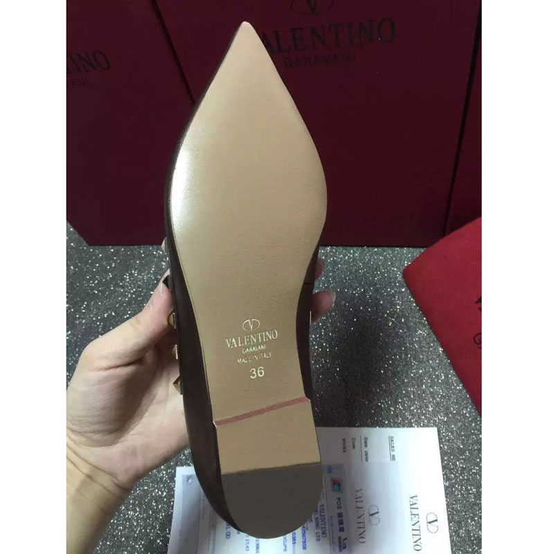 2016 Valentino women Flat shoes in sheepskin leather with Rivet