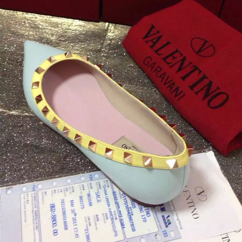 2016 Valentino women Flat shoes in sheepskin leather with Rivet