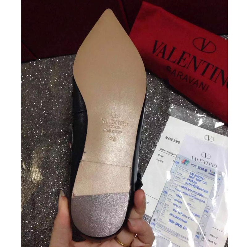 2016 Valentino women Flat shoes in sheepskin leather with Rivet