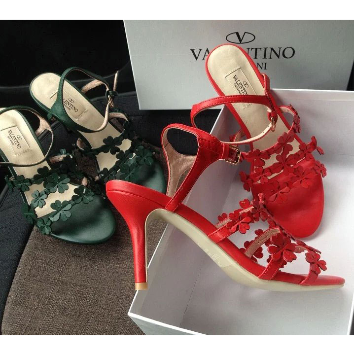 2016 Valentino women Sandals shoes with rivet Heel Height 8cm