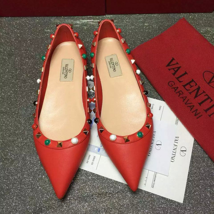 2016 Valentino women flats shoes with rivet