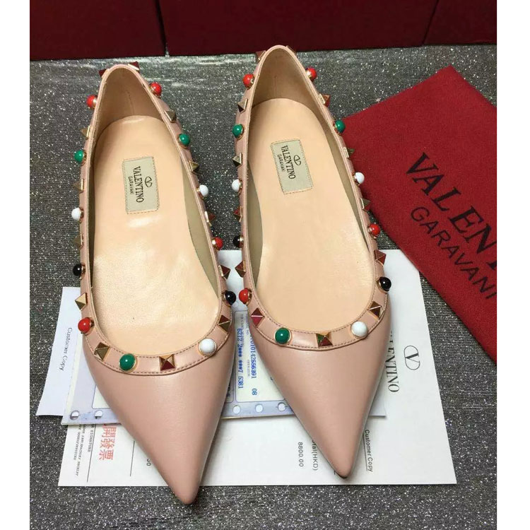 2016 Valentino women flats shoes with rivet