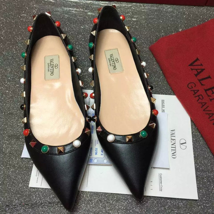 2016 Valentino women flats shoes with rivet