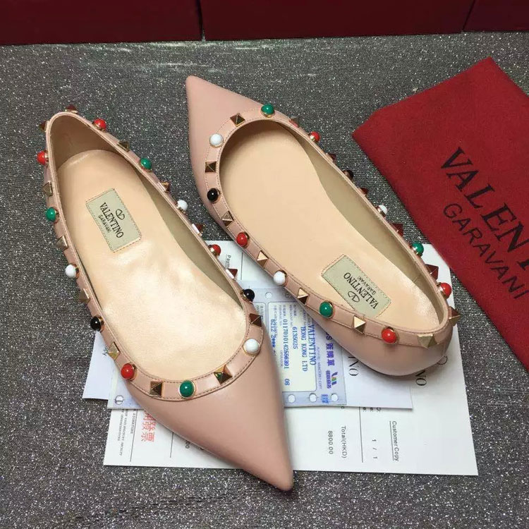 2016 Valentino women flats shoes with rivet