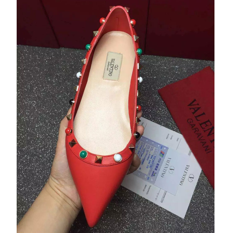 2016 Valentino women flats shoes with rivet