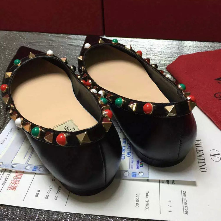 2016 Valentino women flats shoes with rivet