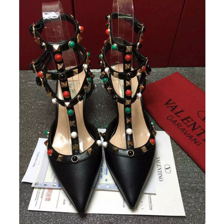 2016 Valentino women shoes with rivet Heel Height 6.5cm