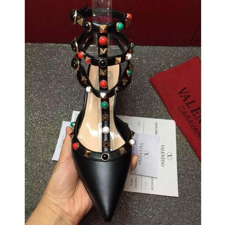 2016 Valentino women shoes with rivet Heel Height 6.5cm