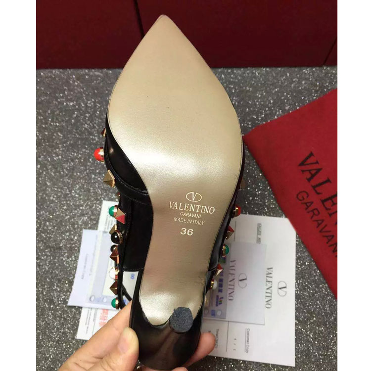 2016 Valentino women shoes with rivet Heel Height 9.5cm