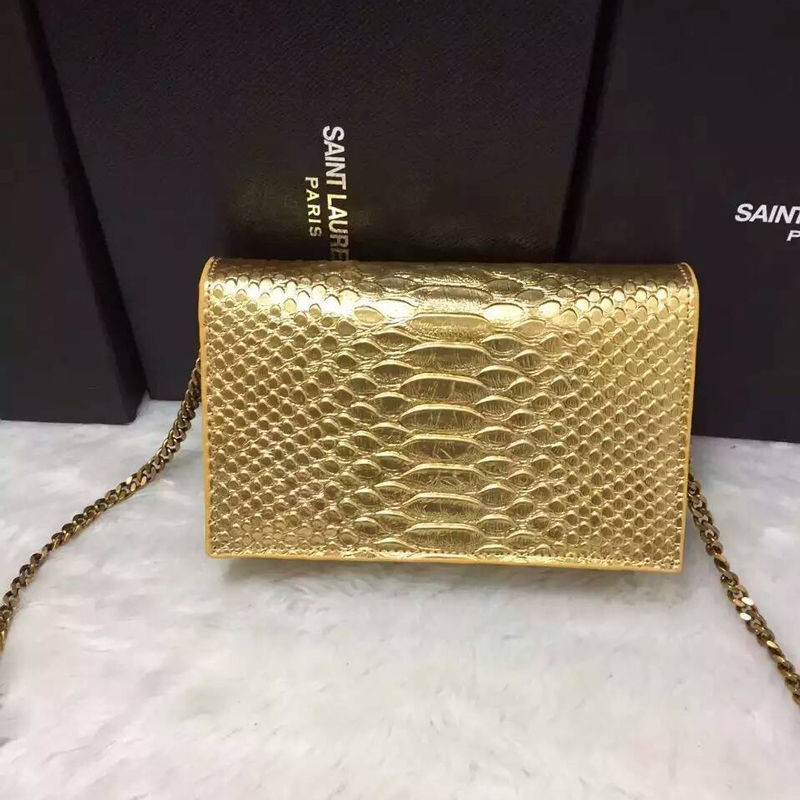 2016 YSL Dinner clutch shoulder bag 311218 Gold with Bronze