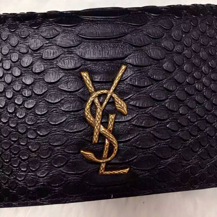 2016 YSL Dinner clutch shoulder bag 311288 Black with Bronze