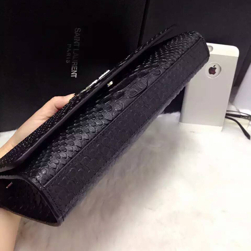 2016 YSL Dinner clutch shoulder bag 311288 Black with Silver