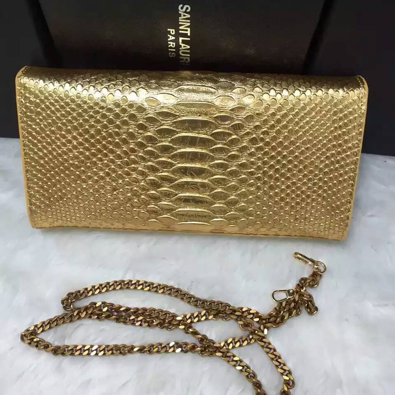 2016 YSL Dinner clutch shoulder bag 311288 Gold with Bronze