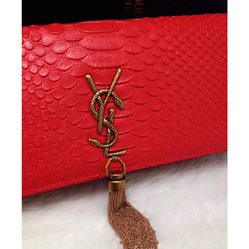 2016 YSL Dinner clutch shoulder bag 311288 Red with Bronze