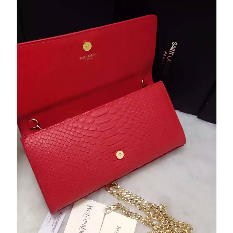 2016 YSL Dinner clutch shoulder bag 311288 Red with Bronze