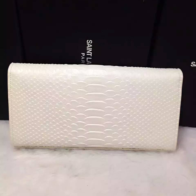 2016 YSL Dinner clutch shoulder bag 311288 White with Bronze