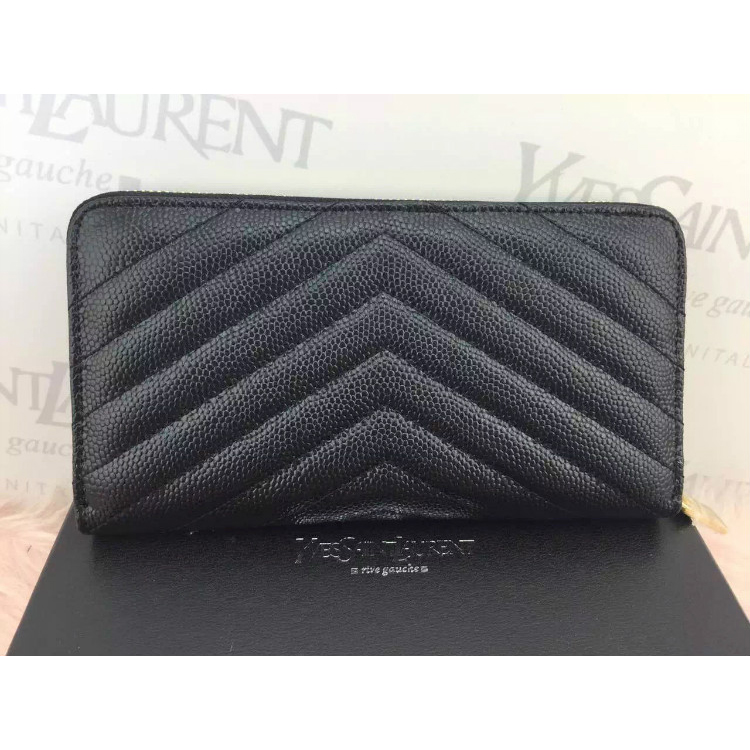 2016 YSL Zippy Wallet Original Caviar leather 241150 Black