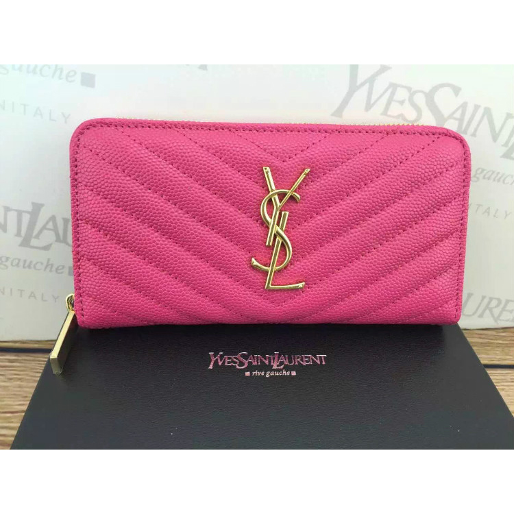 2016 YSL Zippy Wallet Original Caviar leather 241150 Rose