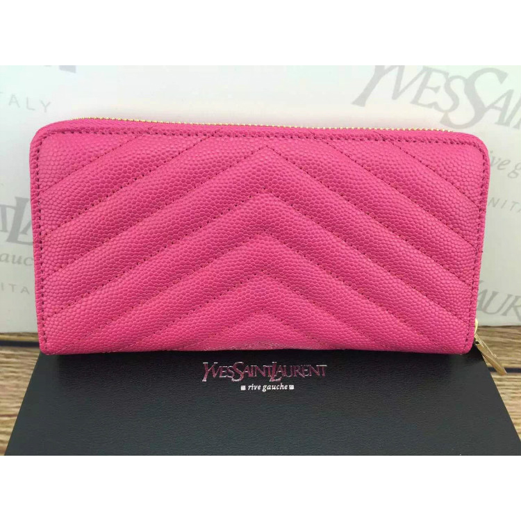 2016 YSL Zippy Wallet Original Caviar leather 241150 Rose