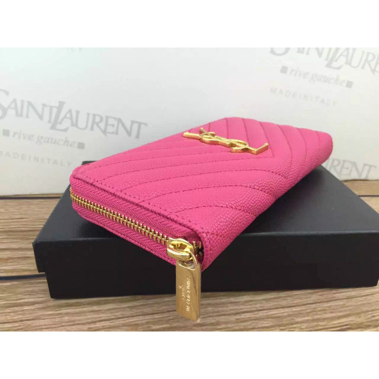 2016 YSL Zippy Wallet Original Caviar leather 241150 Rose