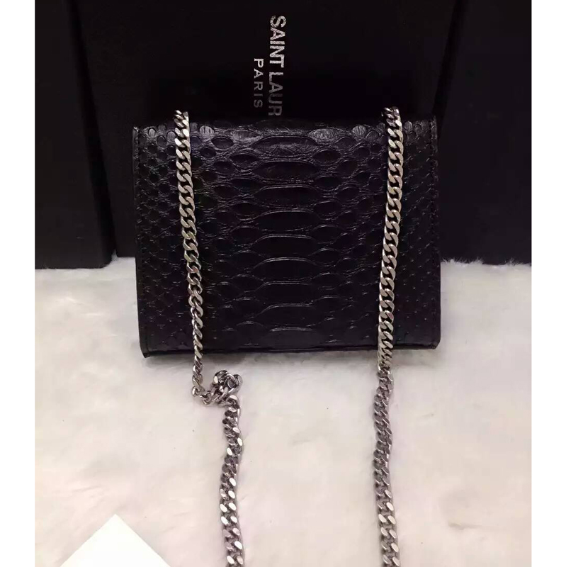 2016 YSL shoulder bag 311178 Black with Silver