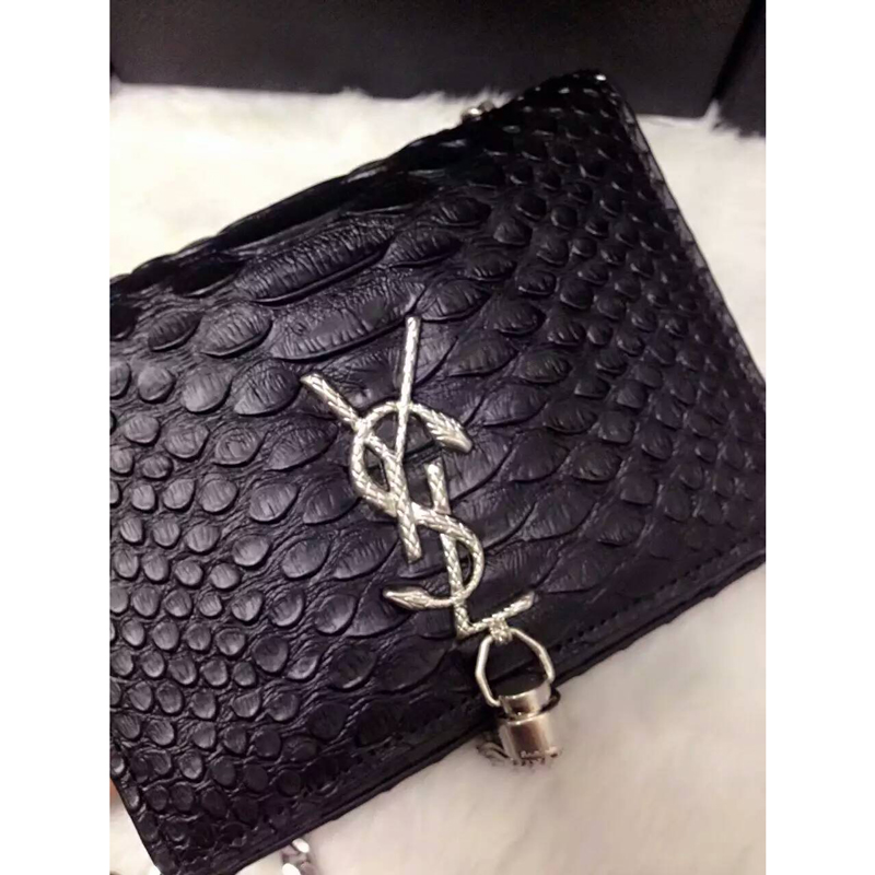 2016 YSL shoulder bag 311178 Black with Silver