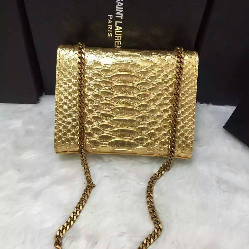 2016 YSL shoulder bag 311178 Gold with Bronze