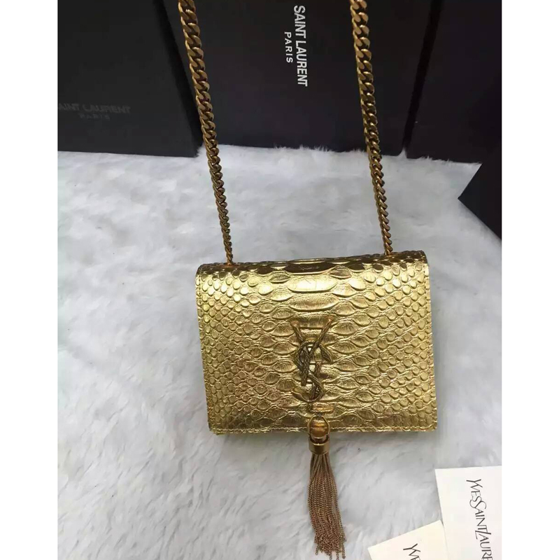 2016 YSL shoulder bag 311178 Gold with Bronze