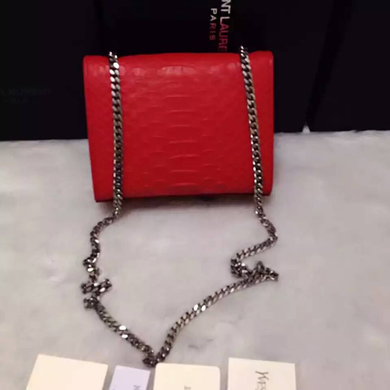 2016 YSL shoulder bag 311178 Red with Silver