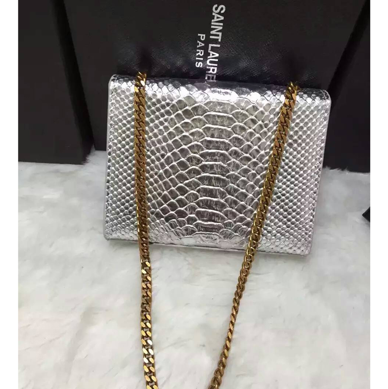 2016 YSL shoulder bag 311178 Silver with Bronze