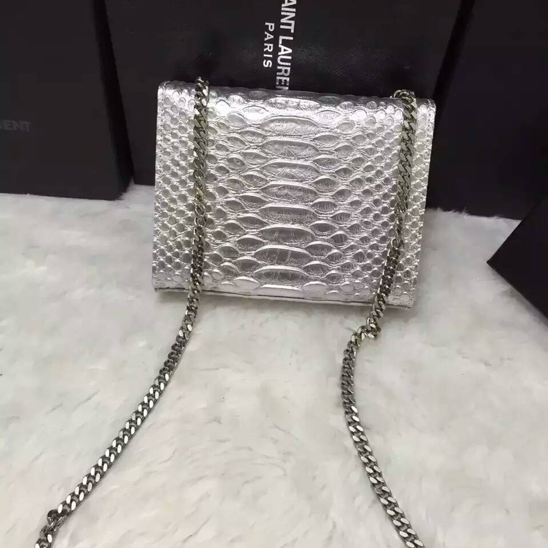 2016 YSL shoulder bag 311178 Silver with Silver