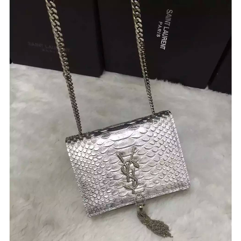 2016 YSL shoulder bag 311178 Silver with Silver