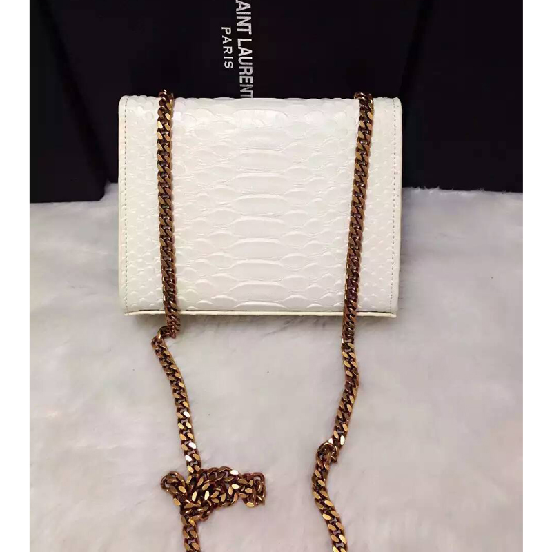 2016 YSL shoulder bag 311178 White with Bronze