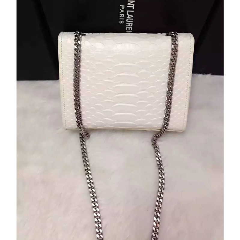 2016 YSL shoulder bag 311178 White with Silver